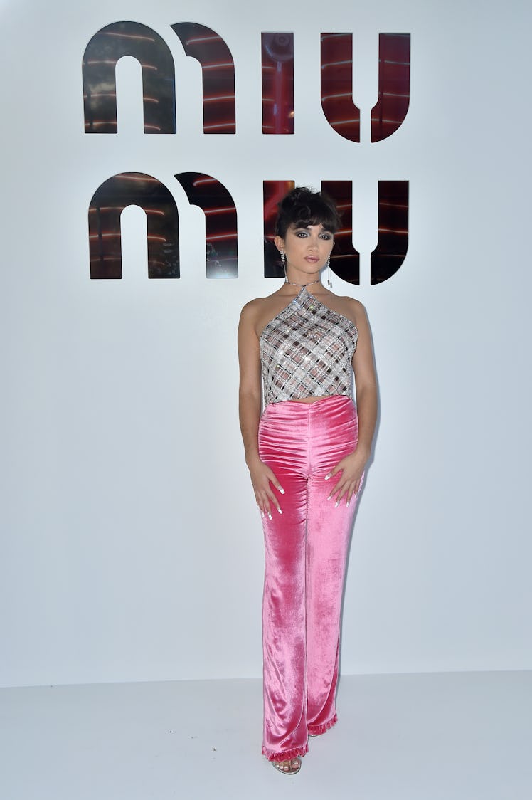 Rowan Blanchard attends Miu Miu show Photocall as part of the Paris Fashion Week - Womenswear Spring...