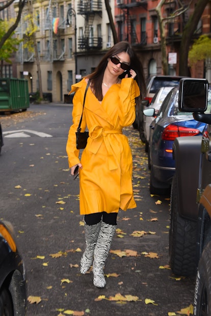 NEW YORK, NEW YORK - NOVEMBER 28: Emily Ratajkowski seen out and about in Manhattan on November 28, ...