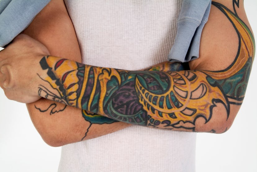 Tattooed forearm in a story about tattoo designs artists are sick of drawing.