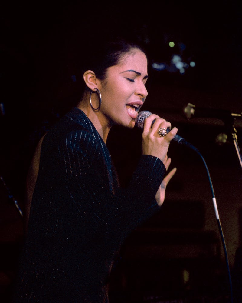 Singer Selena (Quintanilla) performs at the opening of the Hard Rock Cafe on January 12th, 1995 in S...