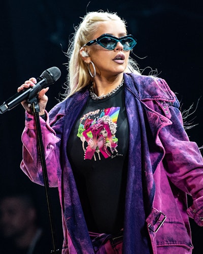 US artist Christina Aguilera performs on stage of the Smukfest Music Festival in Skanderborg, Denmar...
