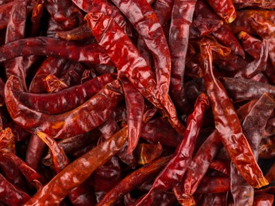 dried chili as a food background. Closeup photo