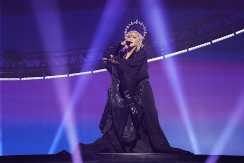 LONDON, ENGLAND - OCTOBER 14: (Exclusive Coverage) Madonna performs during opening night of The Cele...