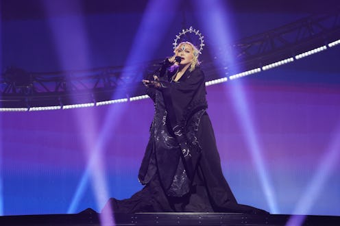 LONDON, ENGLAND - OCTOBER 14: (Exclusive Coverage) Madonna performs during opening night of The Cele...