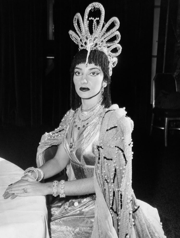 Maria Meneghini Callas, wearing a million dollars worth of jewels from Winston's, portrays Princess ...