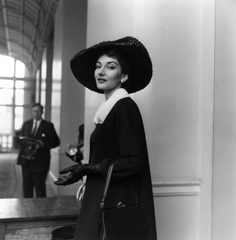 American opera singer Maria Callas, (1923-1977), in London.