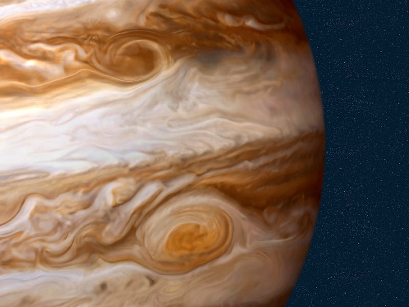 Jupiter, The largest planet in the solar system is 1,400 times the size of Earth, and its mass is 2....
