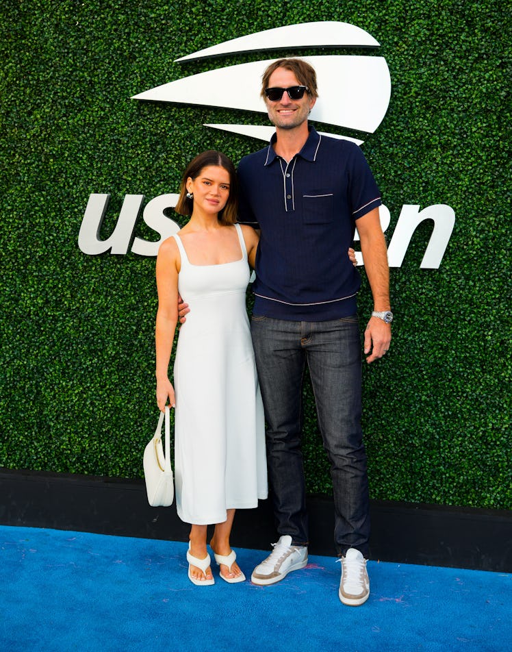 Maren Morris and Ryan Hurd are seen at the 2023 US Open Tennis Championships on September 02, 2023 i...
