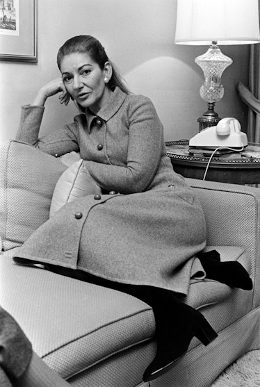 Opera singer Maria Callas poses for portraits during an interview on November 21, 1970 in New York C...