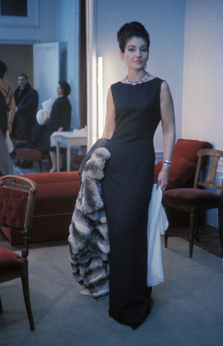 Portrait de Maria Callas à Paris dans les années 60, France. Circa 1960.