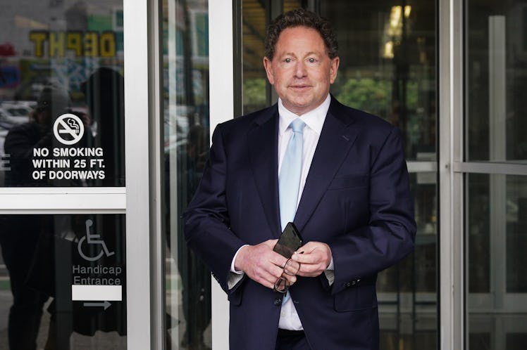 Bobby Kotick, CEO of Activision Blizzard, leaves federal court on June 28, in San Francisco, Califor...
