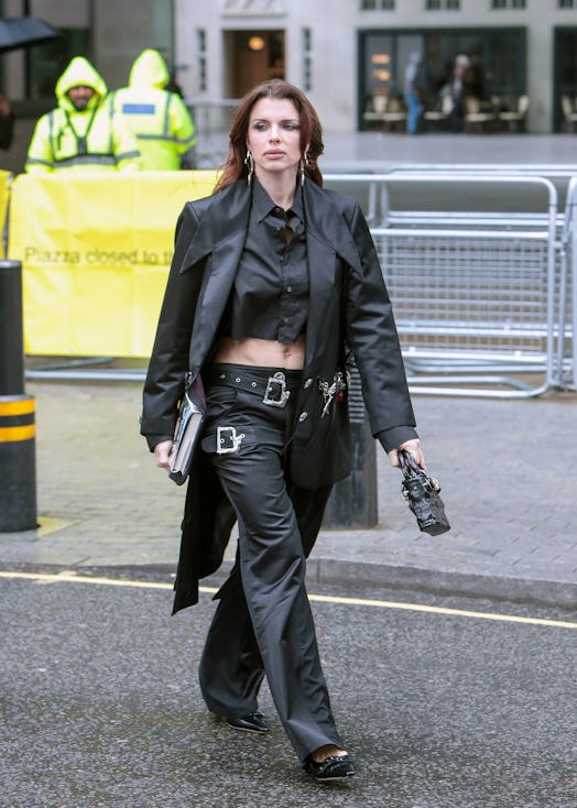 Julia Fox is seen on October 18, 2023 in London, United Kingdom.