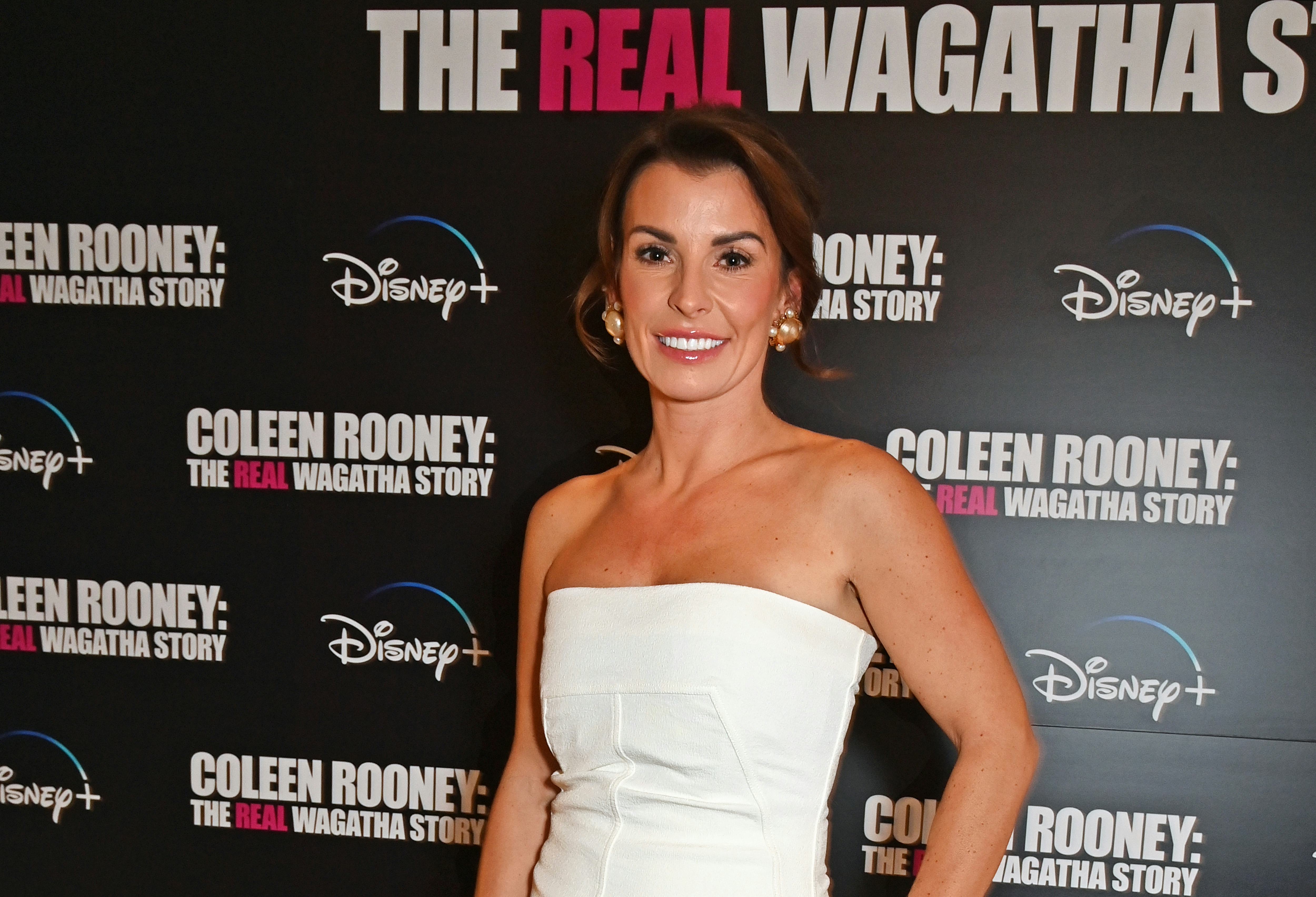 Coleen Rooney at the &ldquo;The Real Wagatha Story&rdquo; premiere in London.