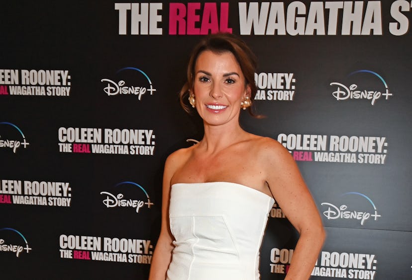 Coleen Rooney at the "The Real Wagatha Story" premiere in London.
