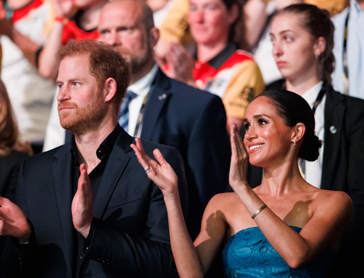 Prince Harry, Duke of Sussex and Meghan, Duchess of Sussex are seen during the closing ceremony of t...