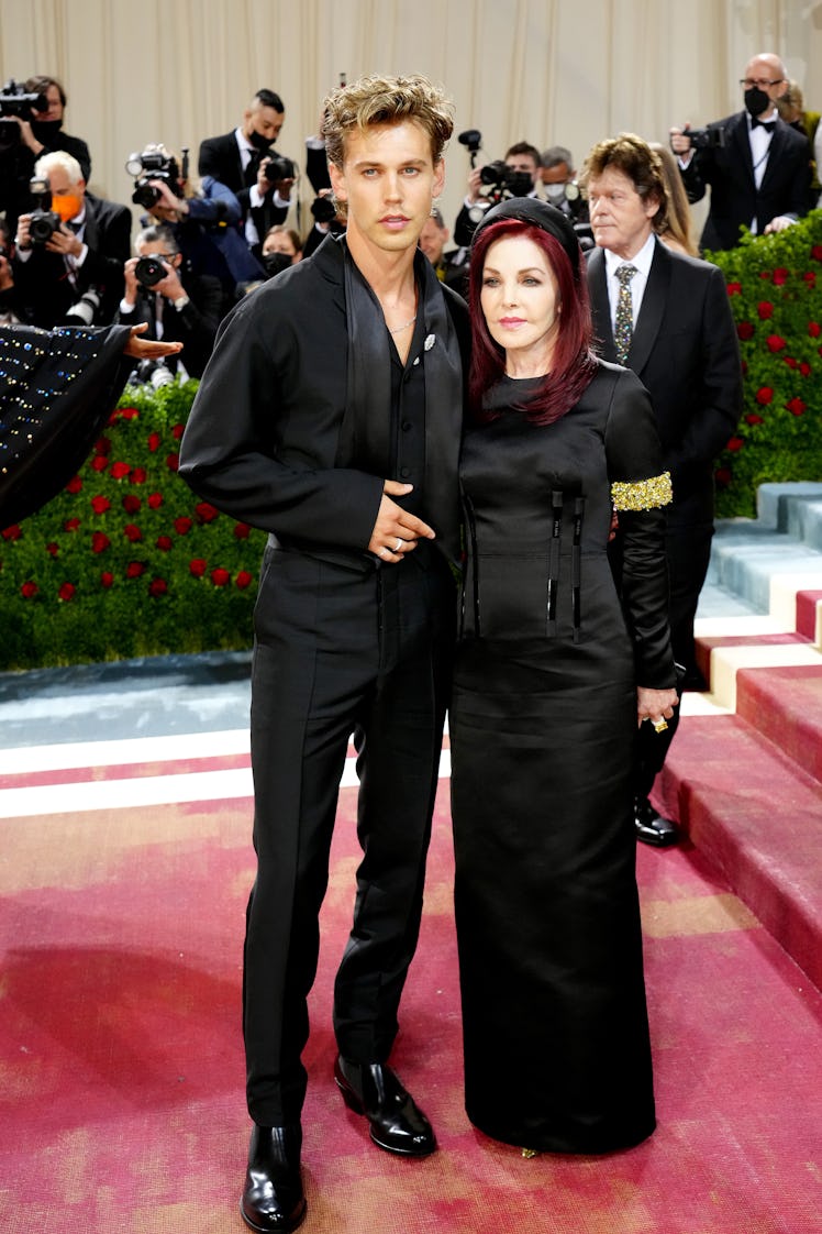 Austin Butler and Priscilla Presley attend The 2022 Met Gala Celebrating "In America: An Anthology o...