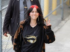 LOS ANGELES, CA - OCTOBER 10: Billie Eilish is seen at "Jimmy Kimmel Live" on October 10, 2023 in Lo...