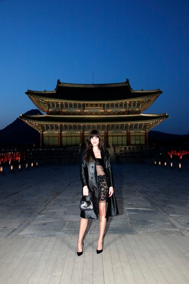 Dakota Johnson attends the Gucci Seoul Cruise 2024 fashion show at Gyeongbokgung Palace on May 16, 2...