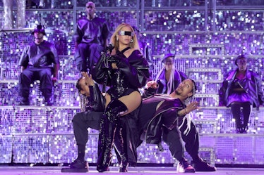 Beyoncé performs onstage during the "RENAISSANCE WORLD TOUR" at GEHA Field at Arrowhead Stadium on O...