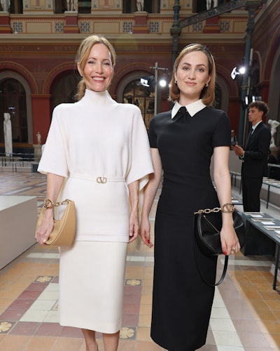 Maude Apatow and Leslie Mann at Valentino fashion show pfw ss24