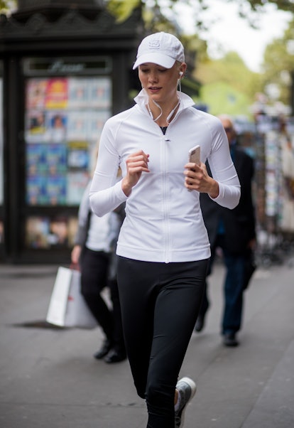 Karlie Kloss running.