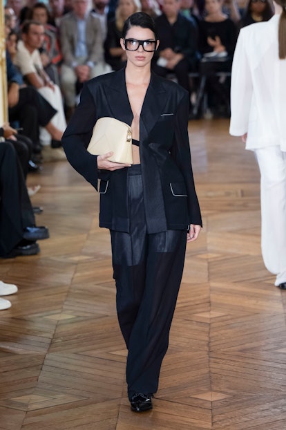 Kendall Jenner walks the runway during the Victoria Beckham Ready to Wear Spring/Summer 2024 fashion...