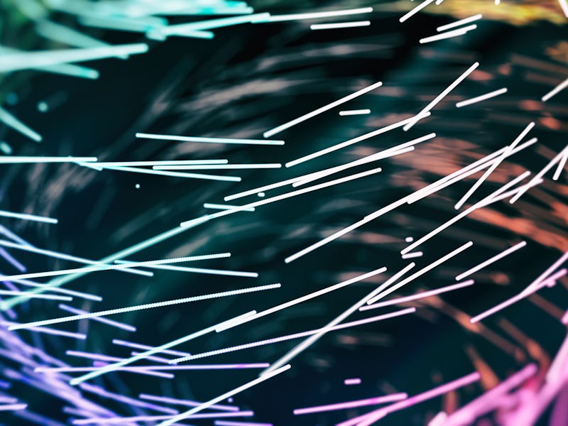 Abstract process inner view - 3d rendered abstract image on black background, large hadron collider ...