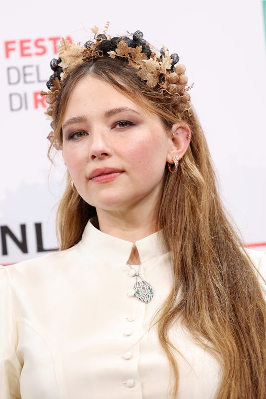 ROME, ITALY - OCTOBER 19: Haley Bennett attends a photocall for the movie "Widow Clicquot" during th...