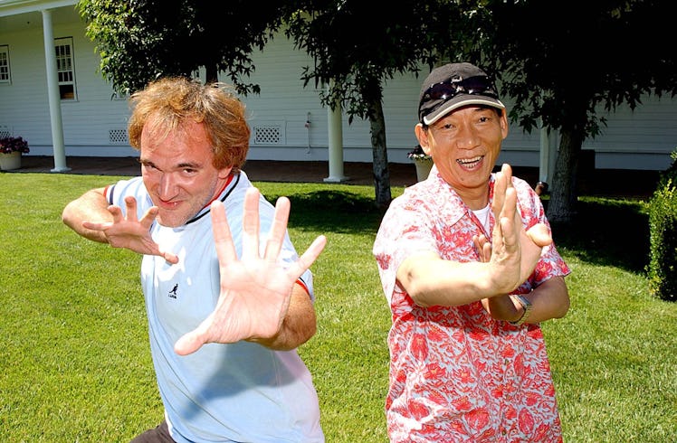 Quentin Tarantino and Woo-ping Yuen during Tarantino & Yuen. (Photo by Jeff Kravitz/FilmMagic, Inc)