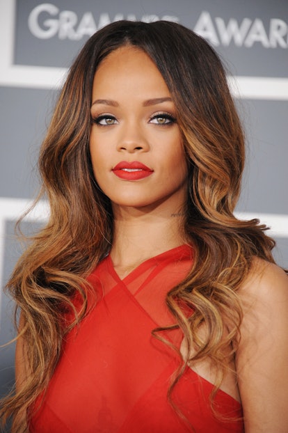 LOS ANGELES, CA - FEBRUARY 10:  Singer Rihanna attends the 55th Annual GRAMMY Awards at STAPLES Cent...