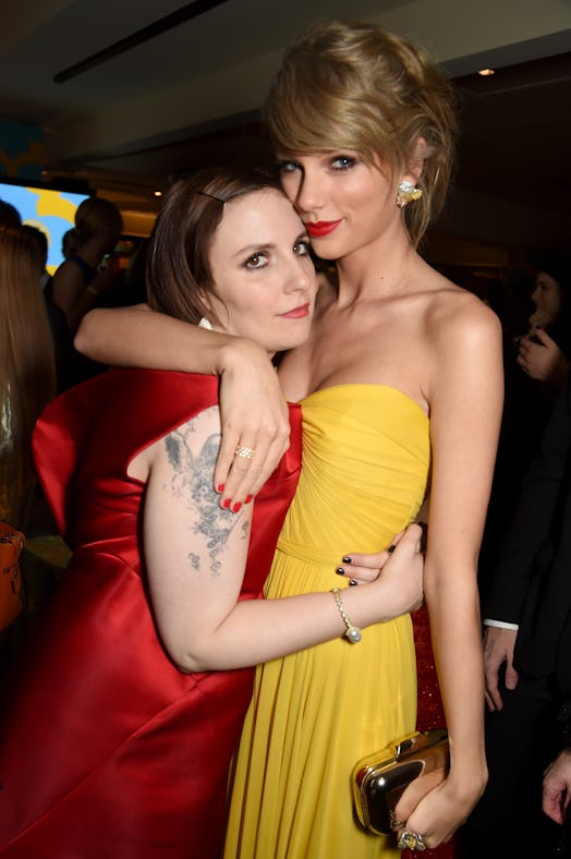 Taylor Swift and Lena Dunham in 2015. Photo via Getty Images