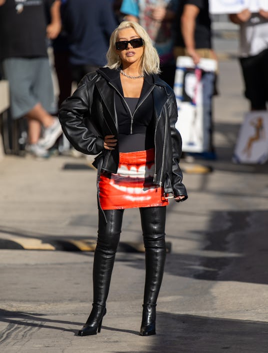 LOS ANGELES, CA - OCTOBER 16: Christina Aguilera is seen at "Jimmy Kimmel Live" on October 16, 2023 ...