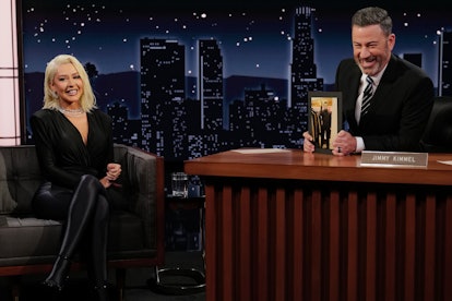 Christina Aguilera slyly talked about Britney Spears' memoir in a new interview with Jimmy Kimmel.