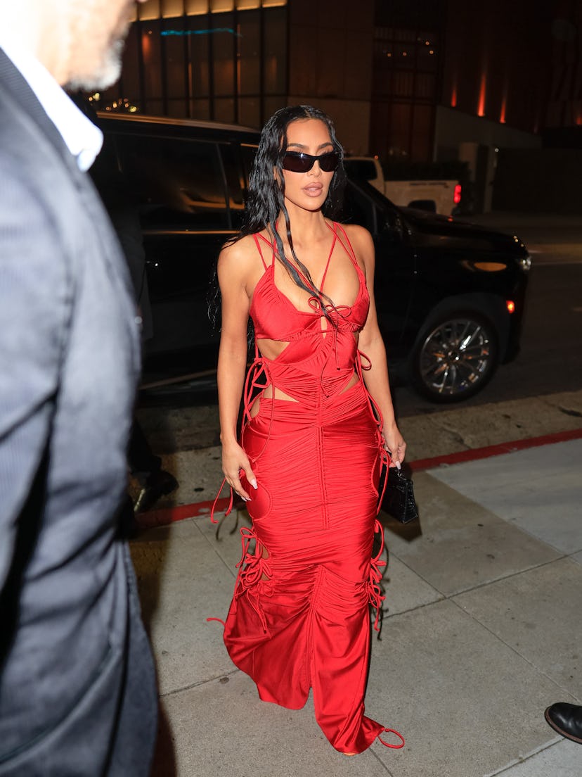 LOS ANGELES, CA - OCTOBER 20: Kim Kardashian is seen on October 20, 2023 in Los Angeles, California....