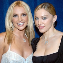 Britney Spears and Madonna at the 2003 MTV Video Music Awards.