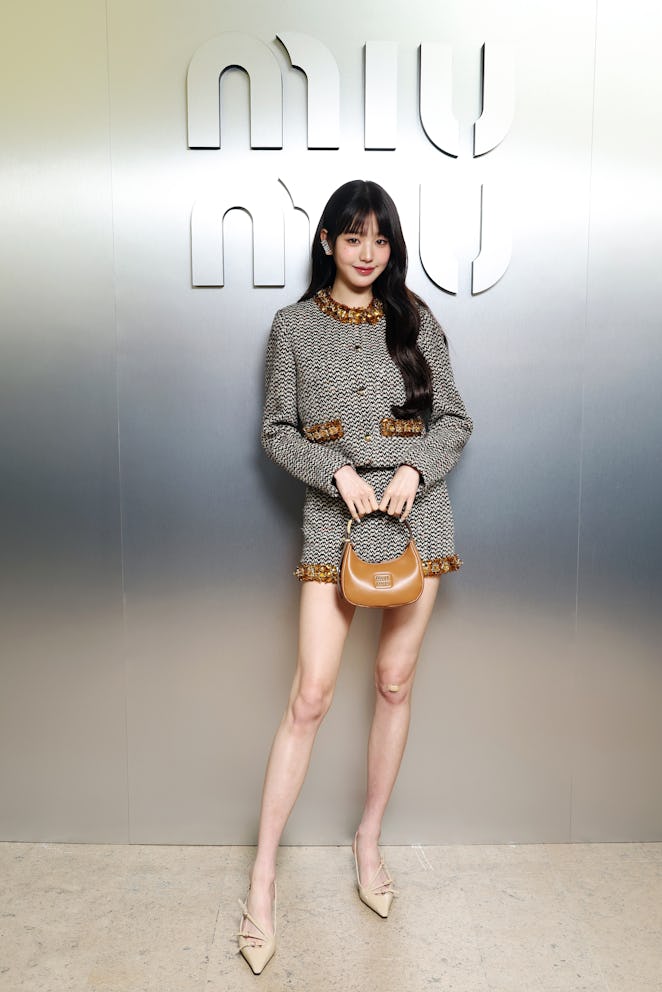 PARIS, FRANCE - OCTOBER 03: Won-Young Jang attends the Miu Miu Womenswear S/S 2024 show as part of P...