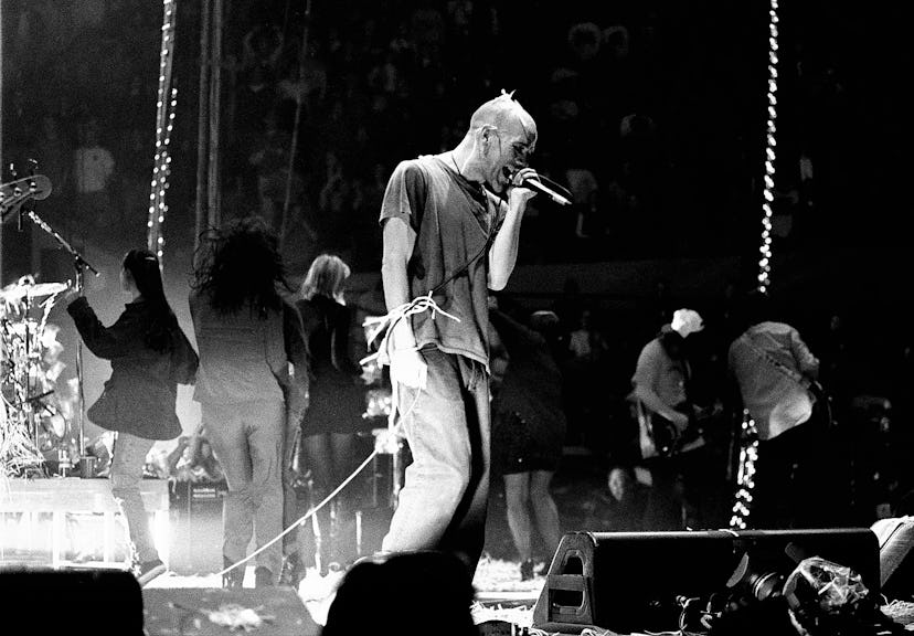 Atlanta - November 11: Michael Stipe of R.E.M. performs at The Omni Coliseum in Atlanta, Ga. on Nove...