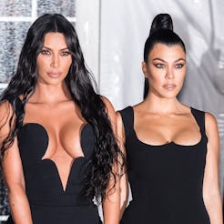 NEW YORK, NY - FEBRUARY 06:  Kim Kardashian West and Kourtney Kardashian are seen arriving to the am...