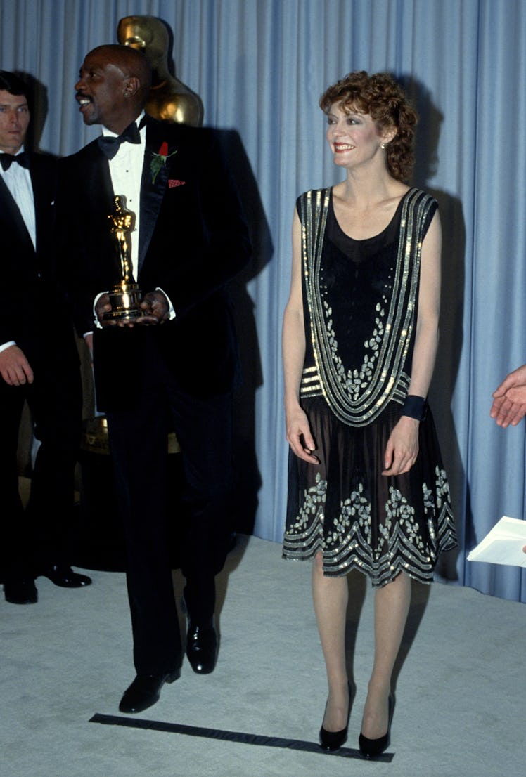 Louis Gossett Jr. and Susan Sarandon attend the 55th Academy Awards ceremony circa 1983 in Los Angel...