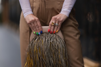 Bold nails are a Paris Fashion Week Spring/Summer 2024 street style beauty trend