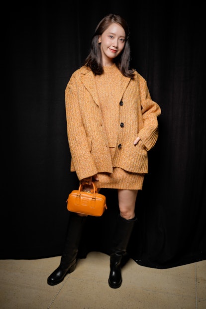 Yoona at Miu Miu Ready To Wear Spring 2024 held at Palais d'Iéna on October 3, 2023 in Paris, France...