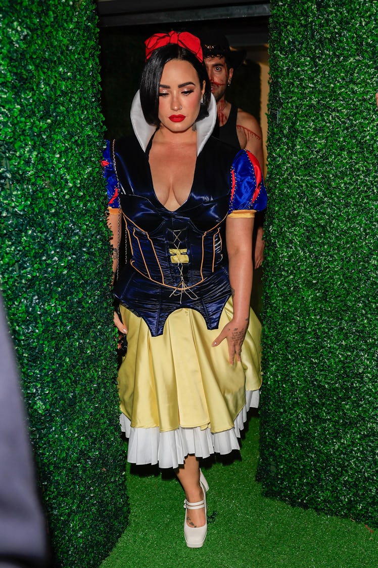 Demi Lovato is seen arriving to Vas Morgan and Michael Braun's Halloween Party