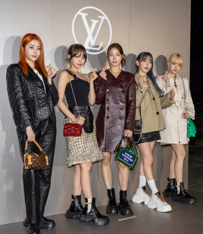 SEOUL, SOUTH KOREA - OCTOBER 13: K-pop girl group LE SSERAFIM attend the Louis Vuitton 'Korea Exclus...