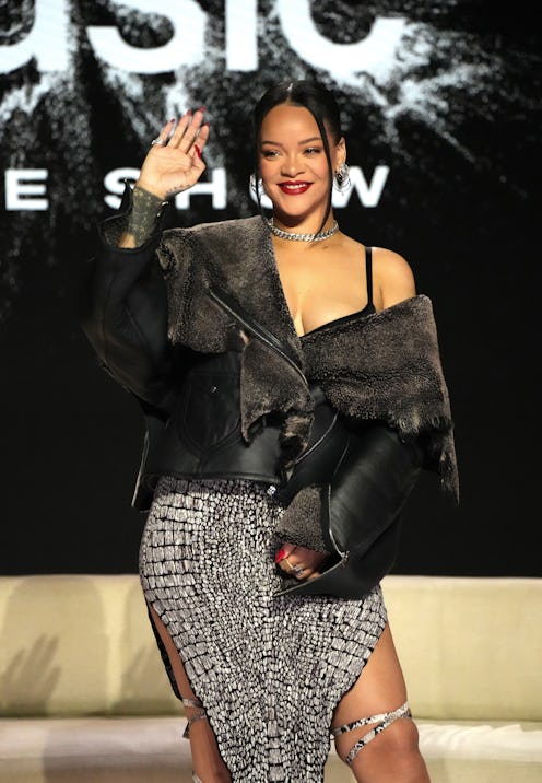 Rihanna leather look