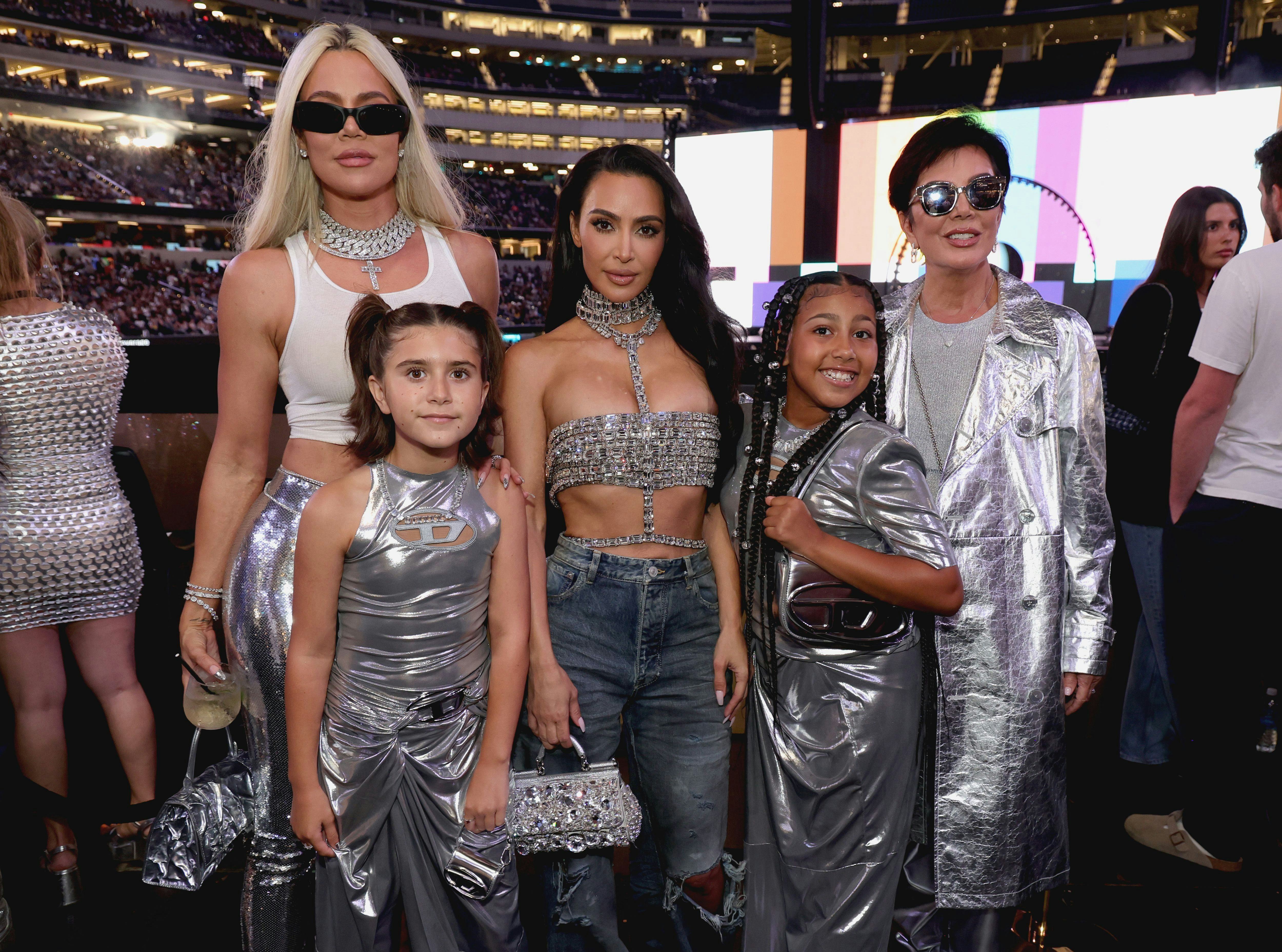 Khloé Kardashian, Penelope Disick, Kim Kardashian, North West and Kris Jenner