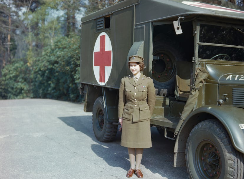 The late Queen Elizabeth serving in the ATS (Auxiliary Territorial Service) during World War II.