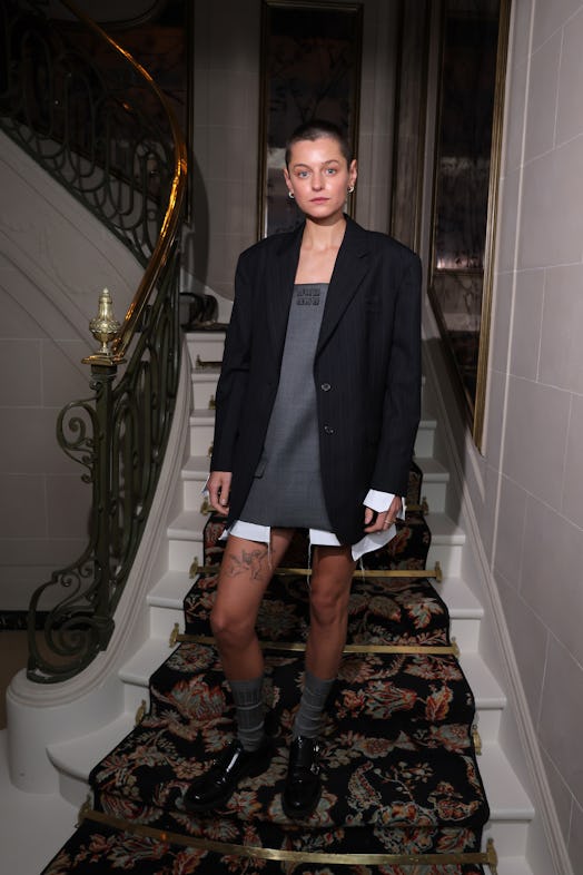 Emma Corrin attends the Miu Miu Dinner Party at Laurent as part of the Paris Fashion Week Womenswear...