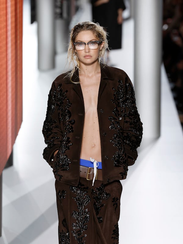 Gigi Hadid at Miu Miu’s Spring/Summer 2024 show during Paris Fashion Week on October 3, 2023.