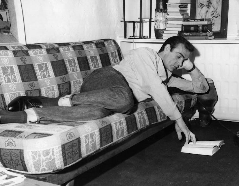 Scottish actor Sean Connery relaxing in his ground floor basement flat in NW5.    (Photo by Keystone...