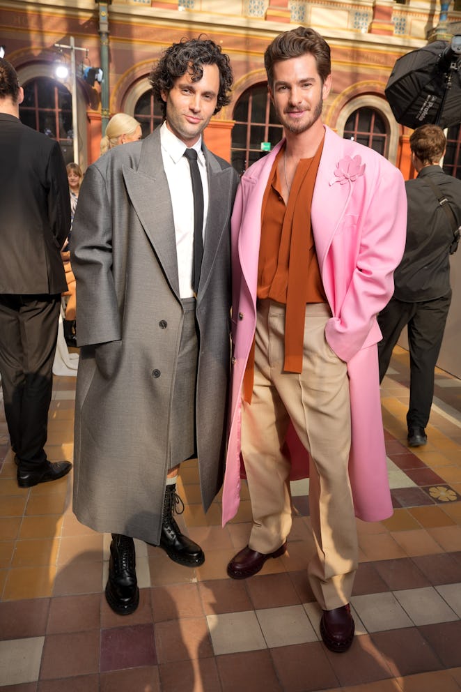 Penn Badgley and Andrew Garfield at Valentino Ready To Wear Spring 2024 held at École des Beaux Arts...